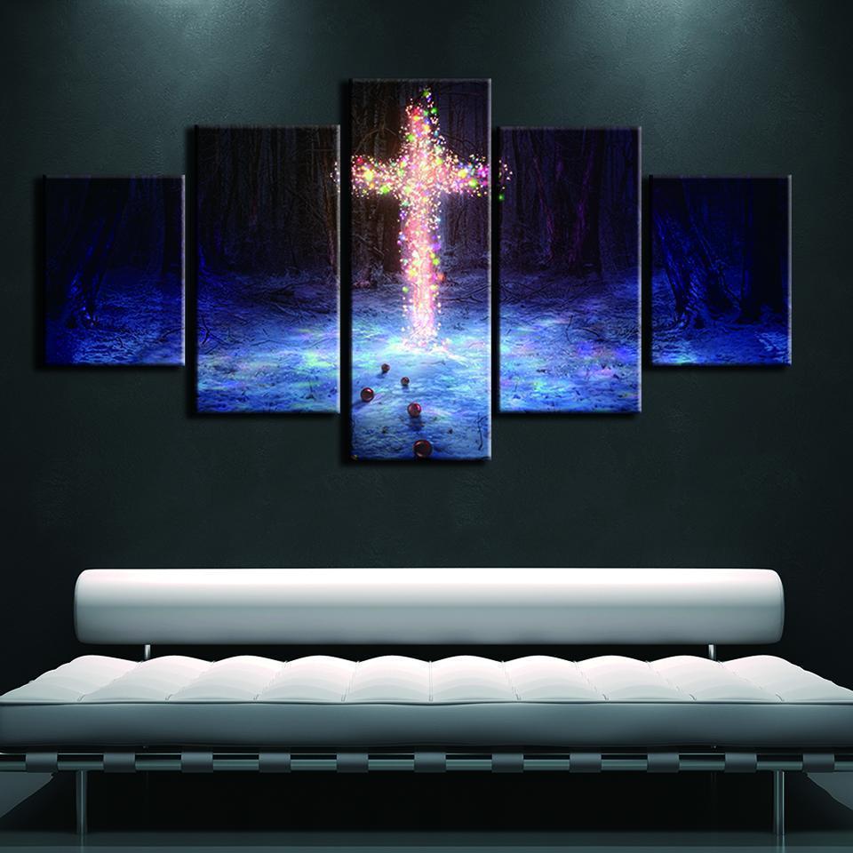 Cross Landscape Nature Canvas Wall Art