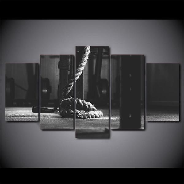 Crossfit Gym Equipment Workout &amp;amp; Fitness Canvas Wall Art