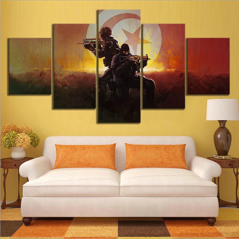CS GO Flag Tunisia Gaming Canvas Wall Art