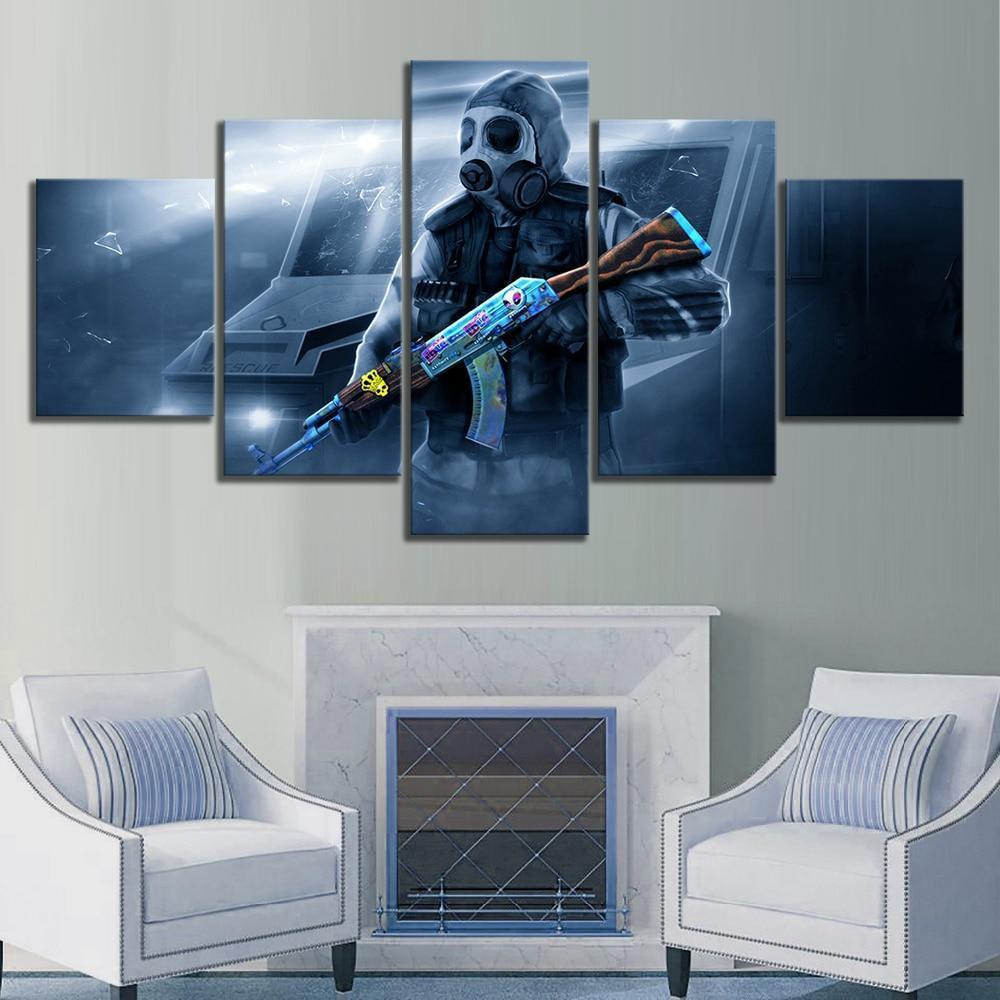 CS GO SAS With AK-47 Gaming Canvas Wall Art