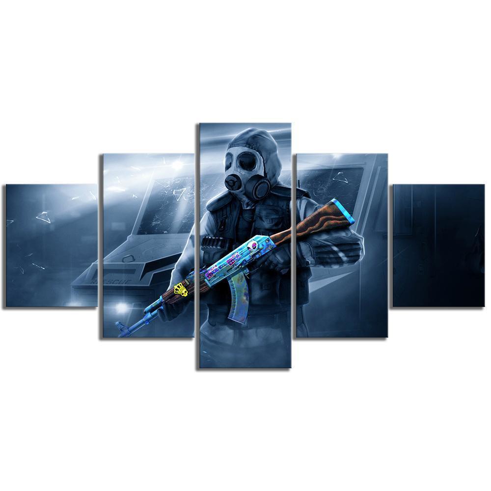 CS GO SAS With AK-47 Gaming Canvas Wall Art