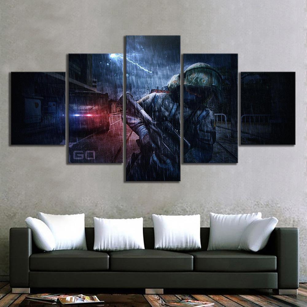 CS GO Soldier In The Storm Gaming Canvas Wall Art