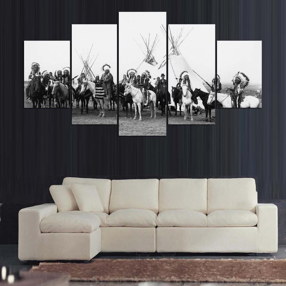 Cuadros Indians Army Canvas Wall Art