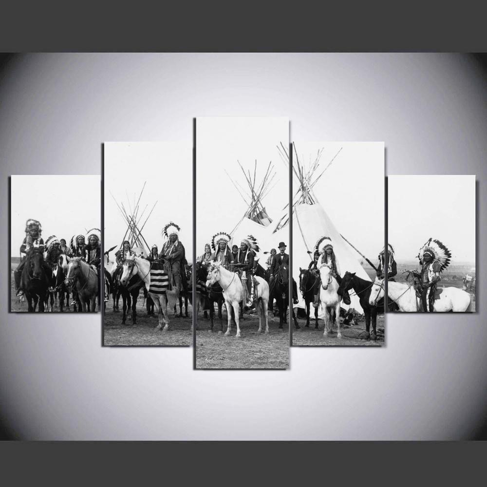 Cuadros Indians Army Canvas Wall Art