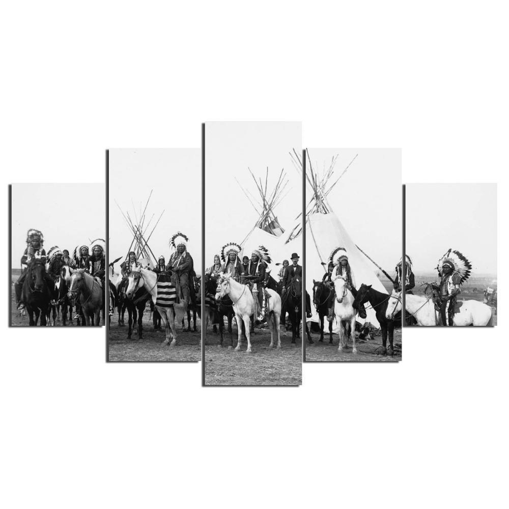 Cuadros Indians Army Canvas Wall Art
