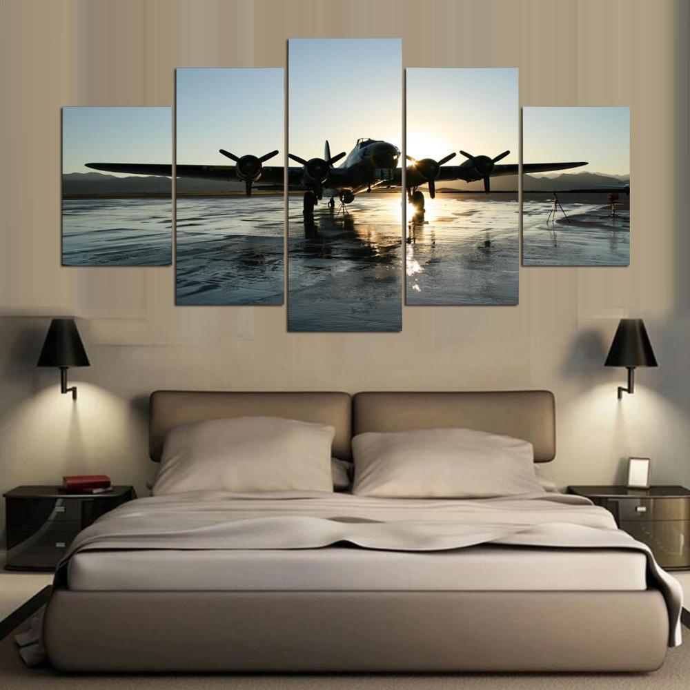 Cuadros Planes On The Ground Airplane Canvas Wall Art