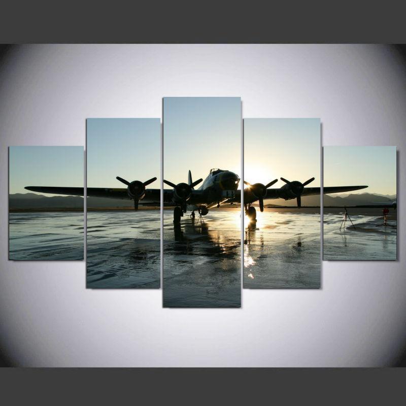 Cuadros Planes On The Ground Airplane Canvas Wall Art