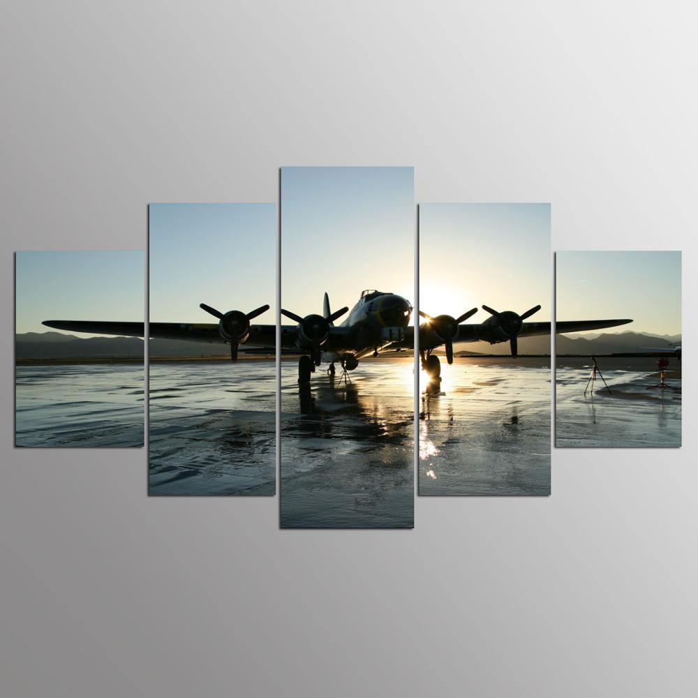 Cuadros Planes On The Ground Airplane Canvas Wall Art
