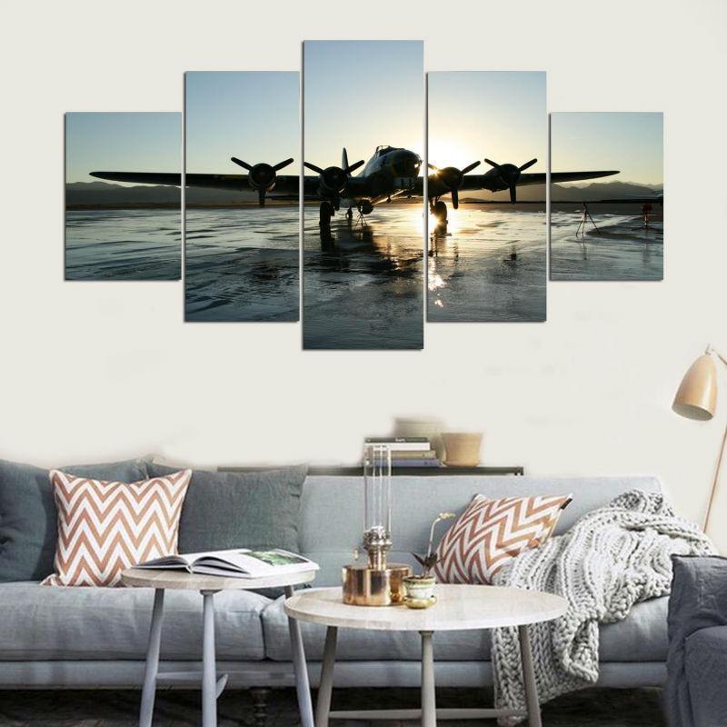 Cuadros Planes On The Ground Airplane Canvas Wall Art