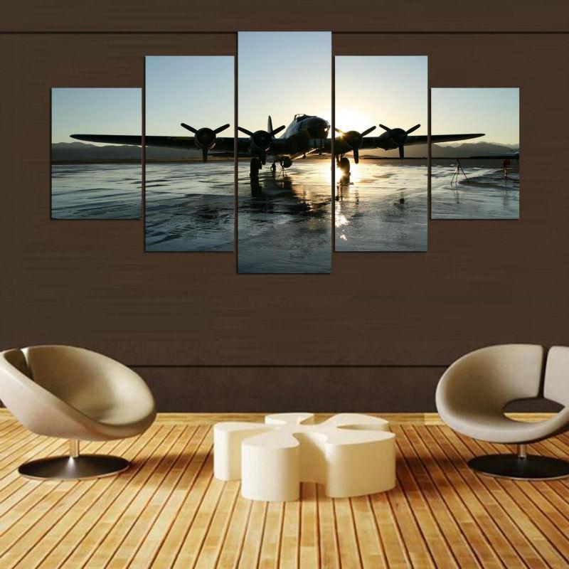 Cuadros Planes On The Ground Airplane Canvas Wall Art