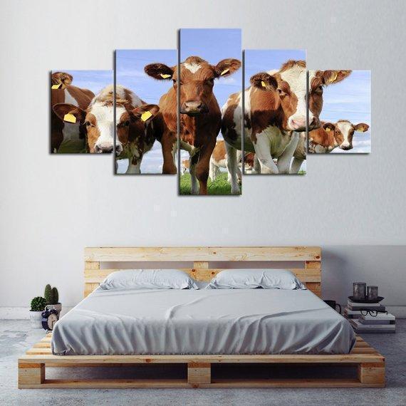 Curious Guernseys Cow Animal Canvas Wall Art