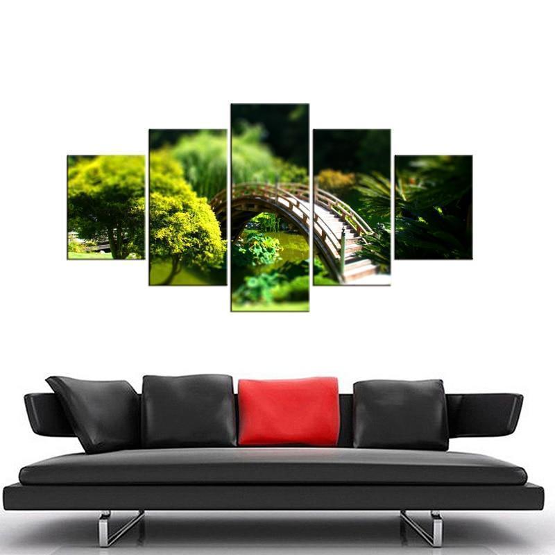 Curved Bridge Canvas Wall Art
