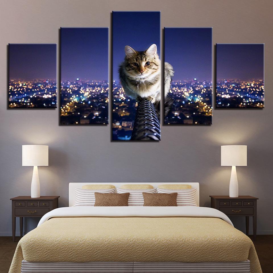 Cute Animal Cat Eyes See The World Animal Canvas Wall Art