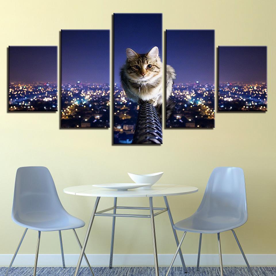Cute Animal Cat Eyes See The World Animal Canvas Wall Art