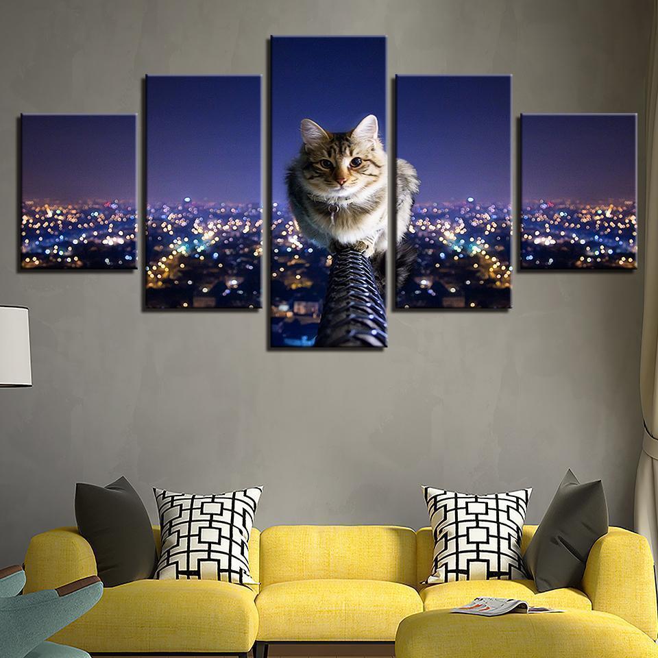 Cute Animal Cat Eyes See The World Animal Canvas Wall Art