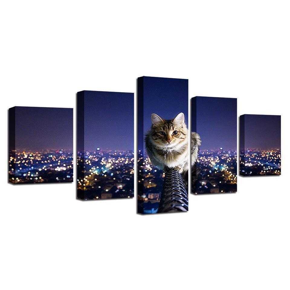 Cute Animal Cat Eyes See The World Animal Canvas Wall Art