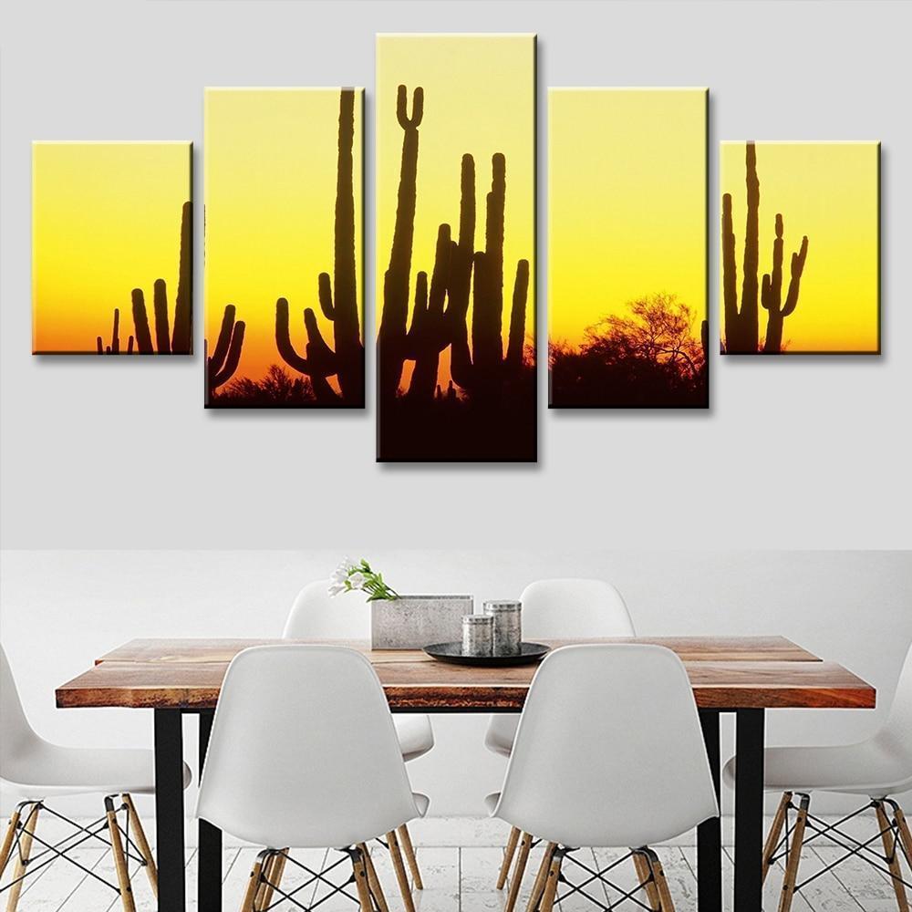 Cute Cactus Nature Canvas Wall Art