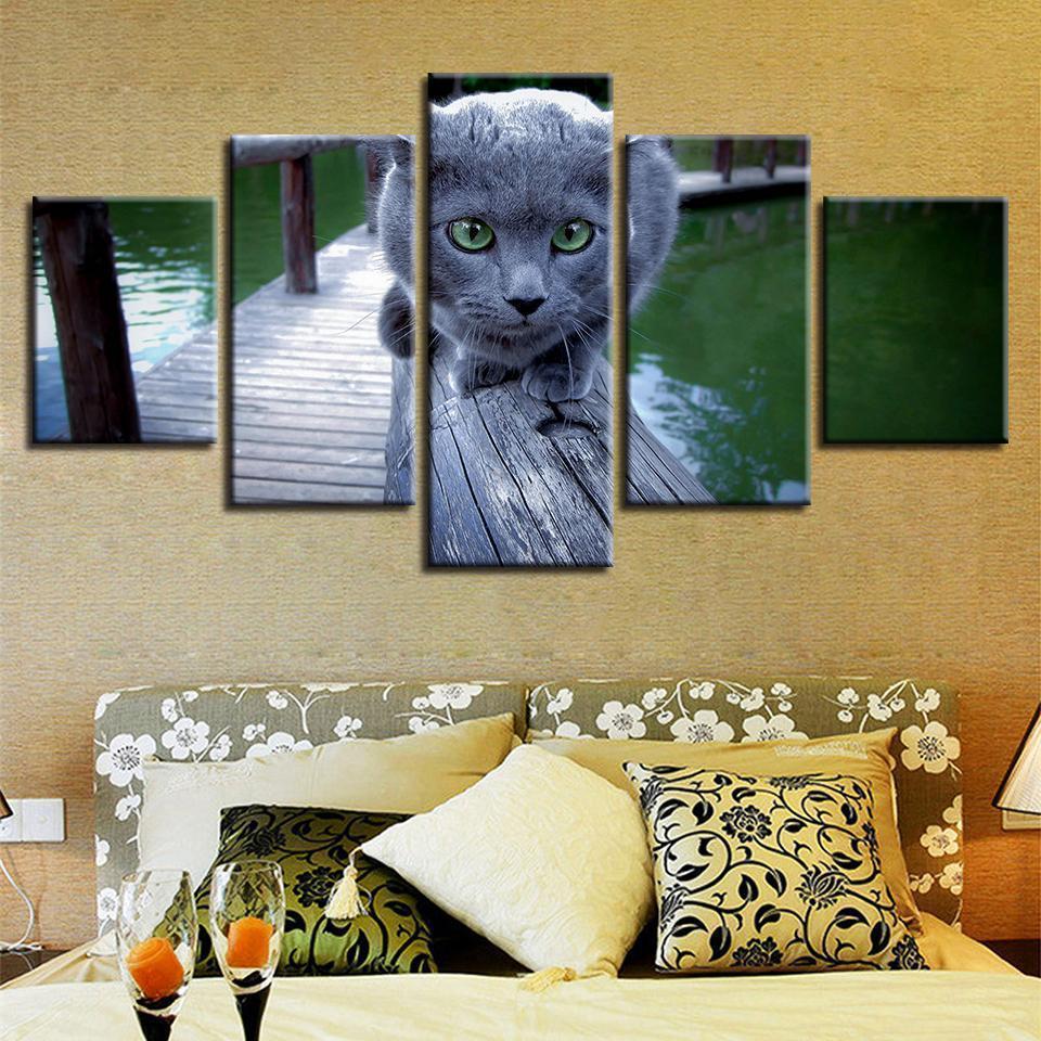 Cute Cat Scenery Animal Canvas Wall Art