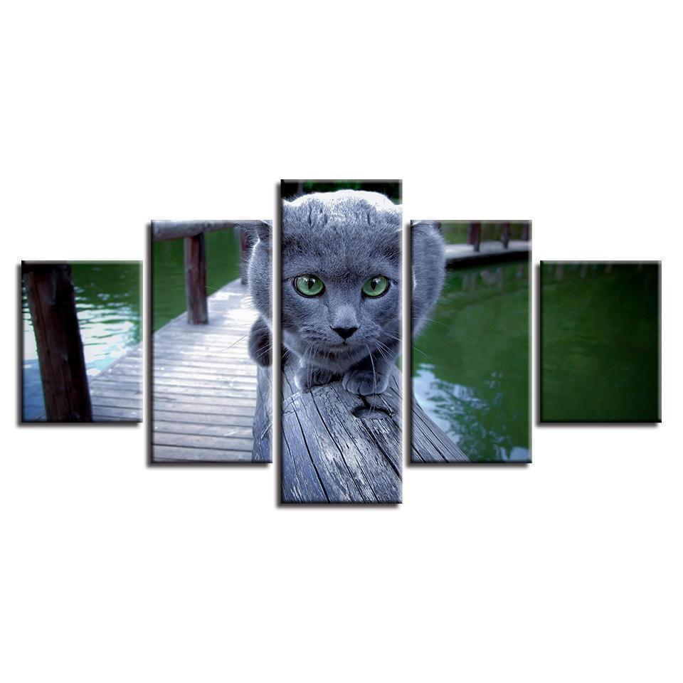 Cute Cat Scenery Animal Canvas Wall Art