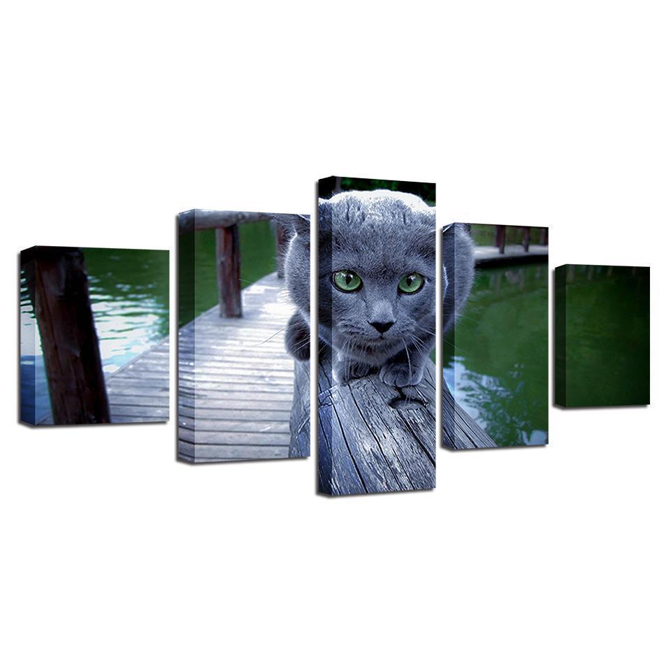 Cute Cat Scenery Animal Canvas Wall Art