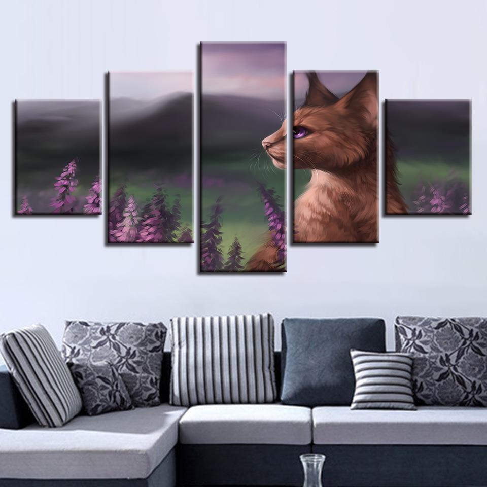 Cute Cats Purple Eyes Animal Canvas Wall Art