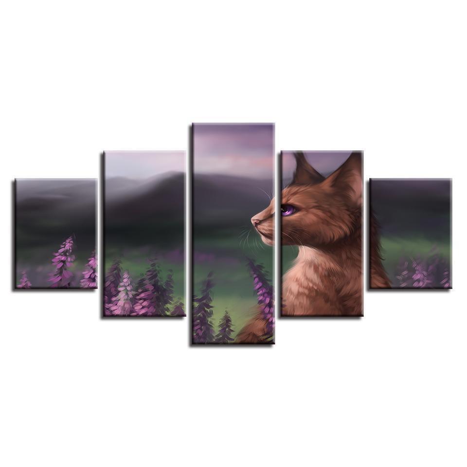 Cute Cats Purple Eyes Animal Canvas Wall Art