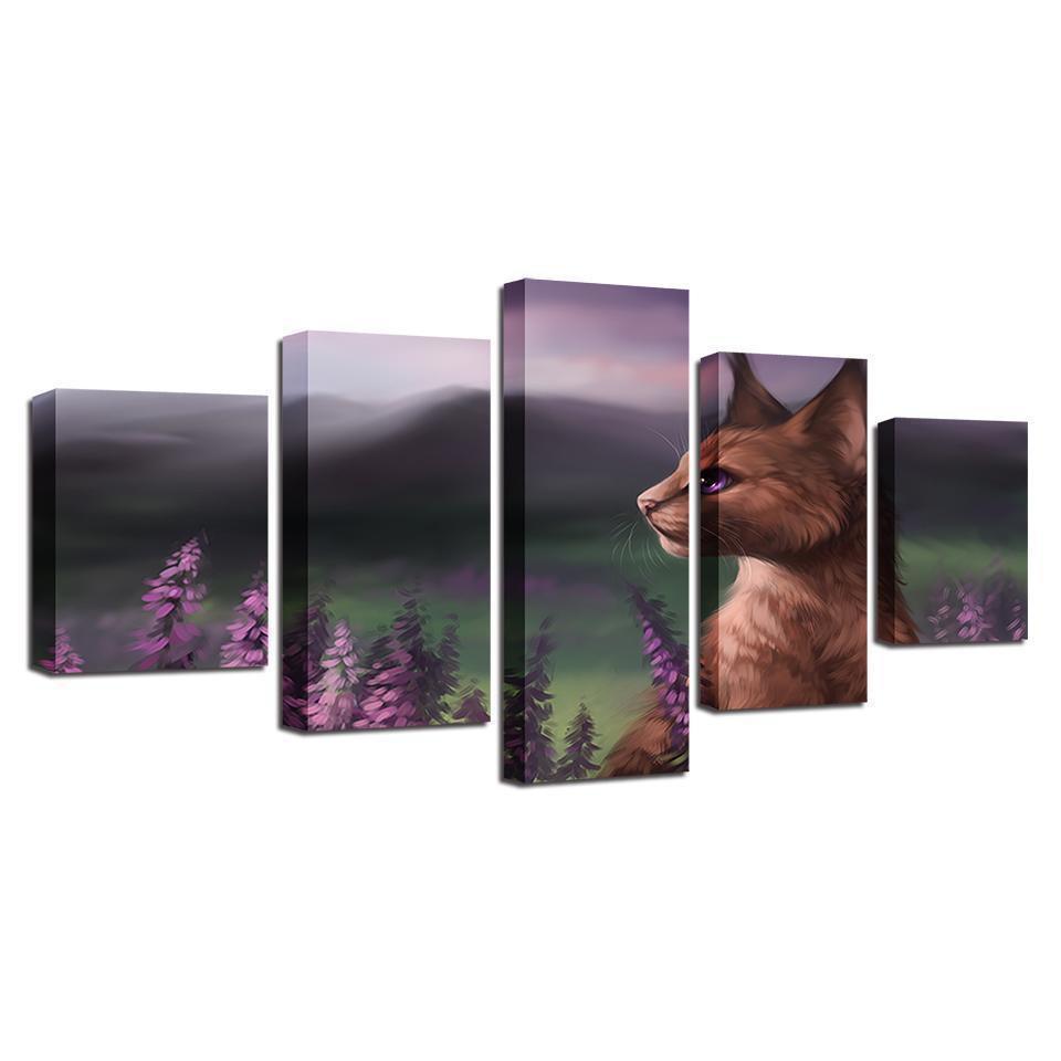 Cute Cats Purple Eyes Animal Canvas Wall Art
