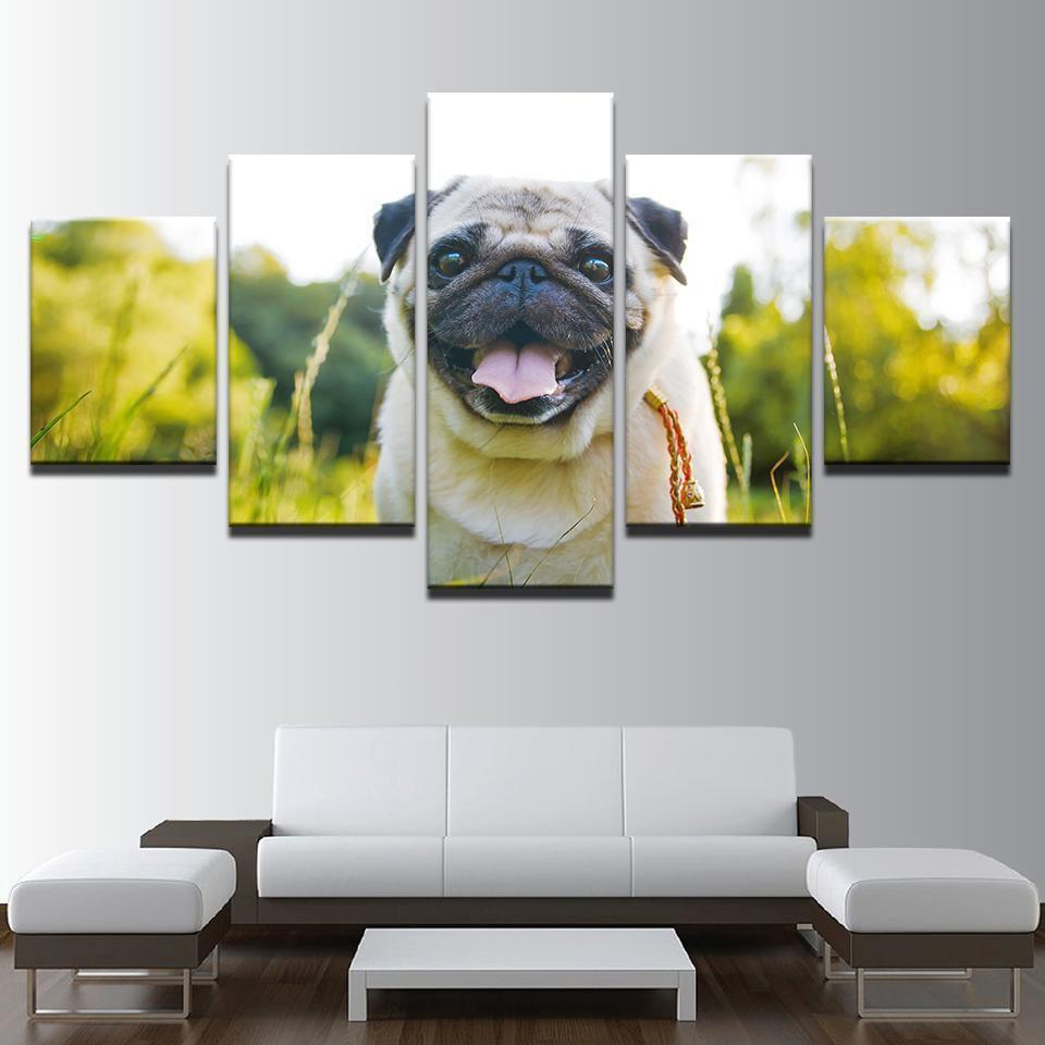 Cute Pug Puppies Animal Canvas Wall Art