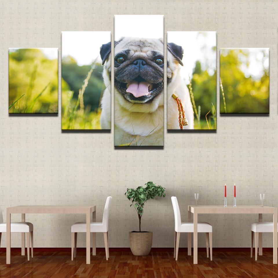 Cute Pug Puppies Animal Canvas Wall Art