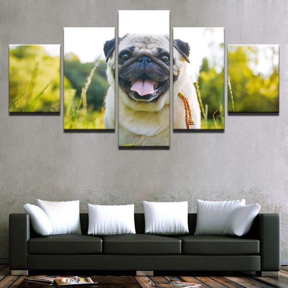 Cute Pug Puppies Animal Canvas Wall Art