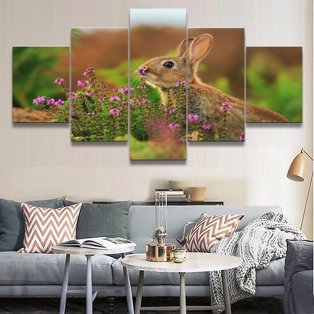 Cute Rabbit Animal Canvas Wall Art