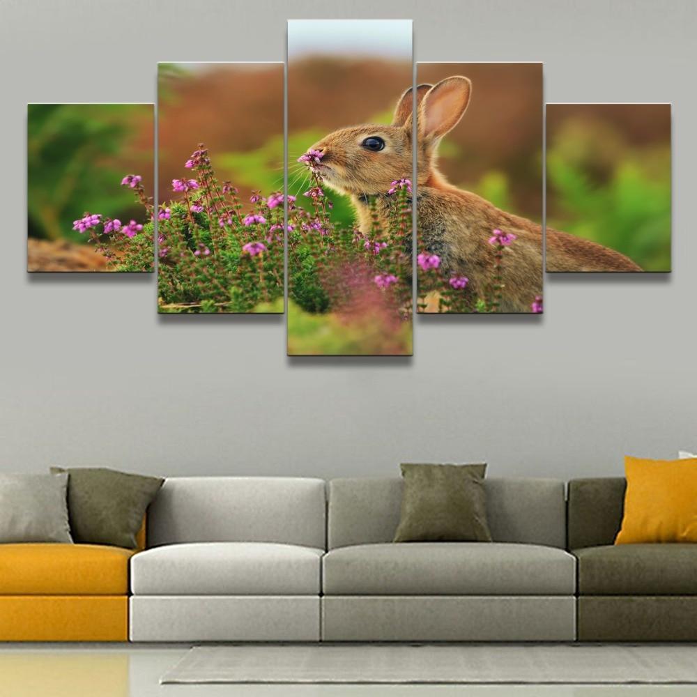 Cute Rabbit Animal Canvas Wall Art
