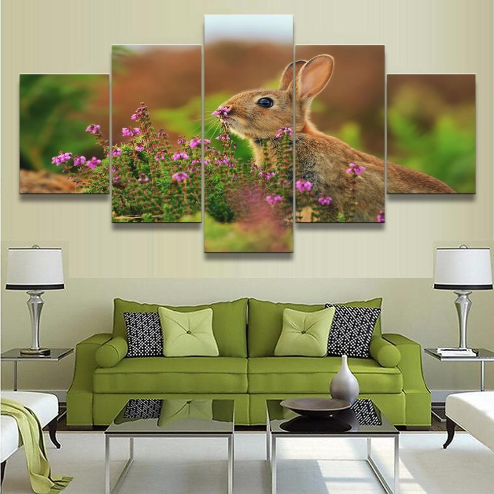 Cute Rabbit Animal Canvas Wall Art