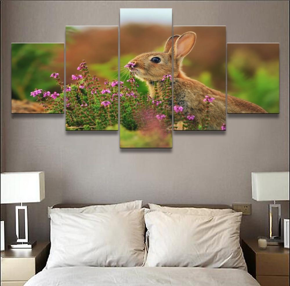 Cute Rabbit Animal Canvas Wall Art