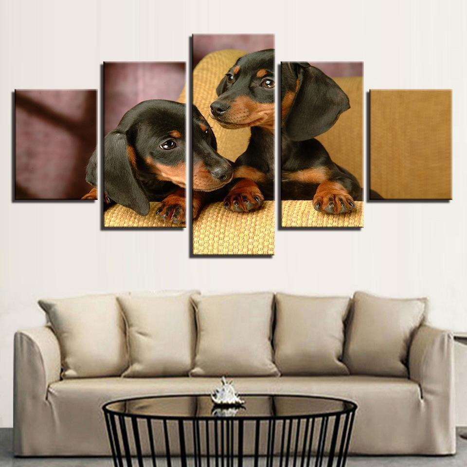 Dachshund Dogs Bre Animal Canvas Wall Art