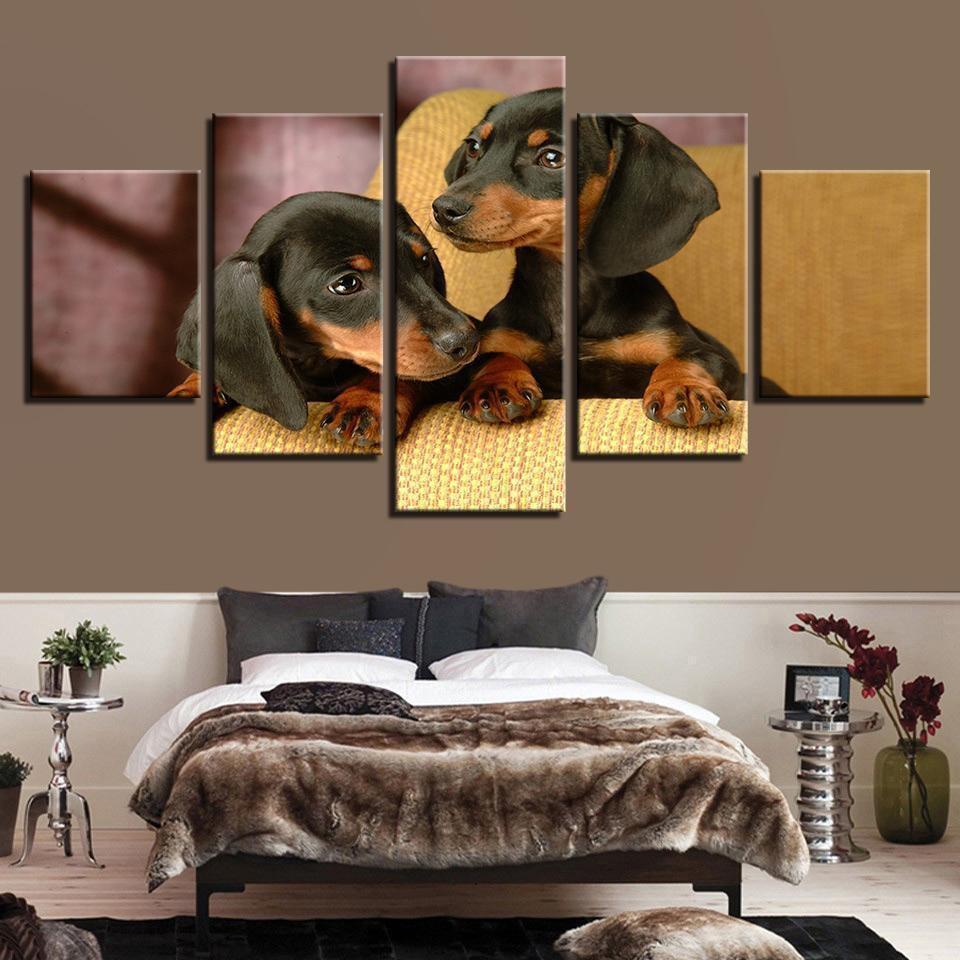 Dachshund Dogs Bre Animal Canvas Wall Art