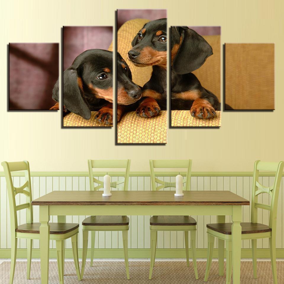 Dachshund Dogs Bre Animal Canvas Wall Art