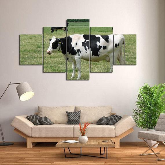 Dairy Cow Farmer Animal Canvas Wall Art