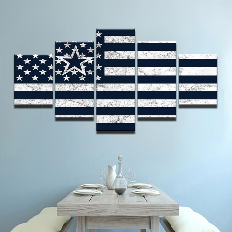 Dallas Cowboys Flag Logo 1  Football Canvas Wall Art