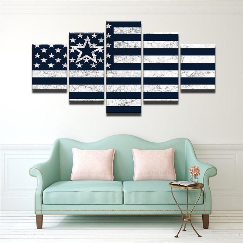 Dallas Cowboys Flag Logo 1  Football Canvas Wall Art
