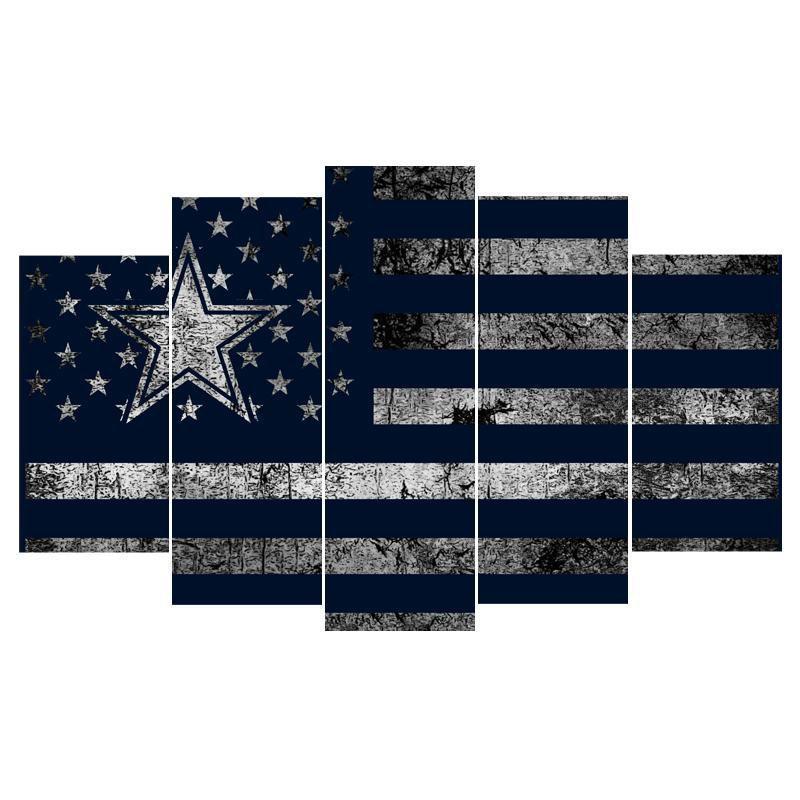 Dallas Cowboys Flag Logo 2  Football Canvas Wall Art