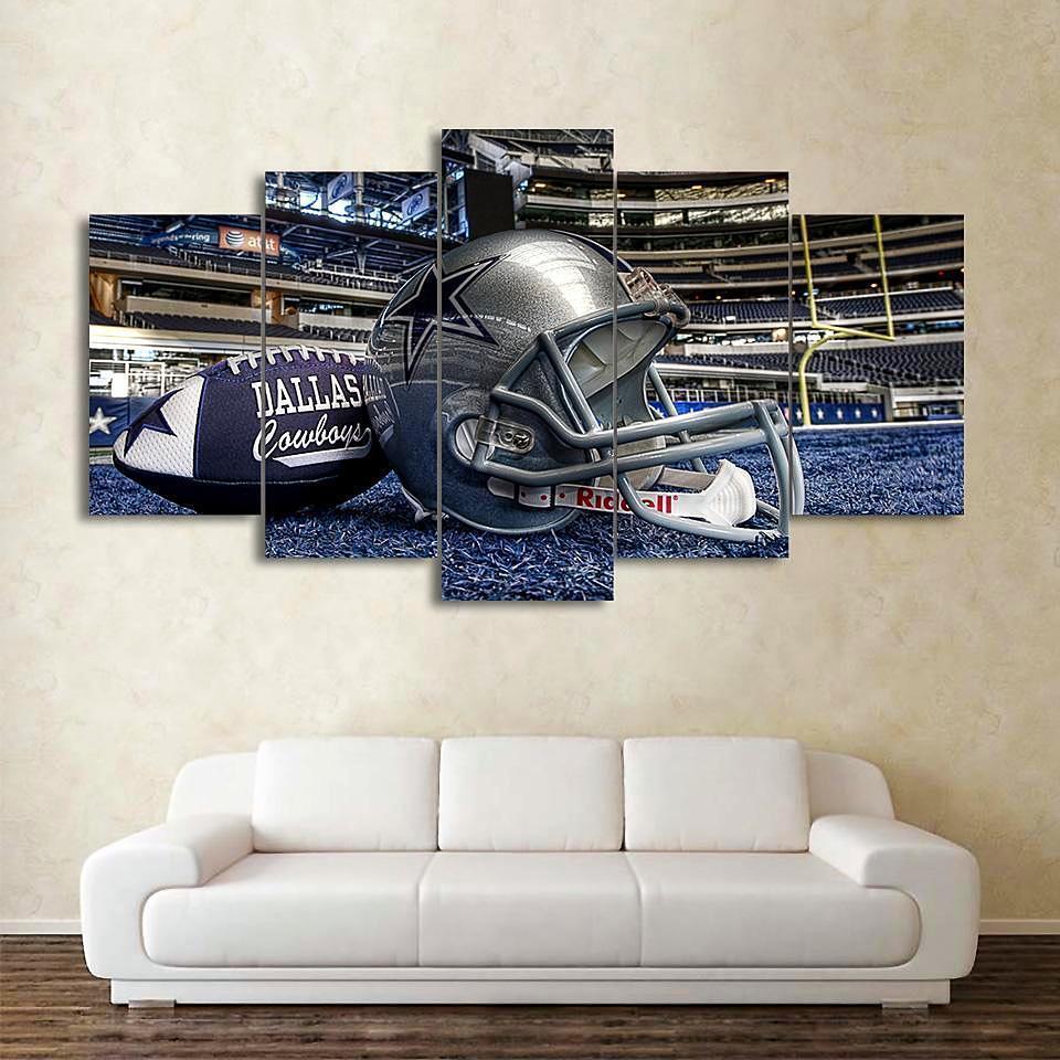 Dallas Cowboys Helmet In Stadium Football Canvas Wall Art