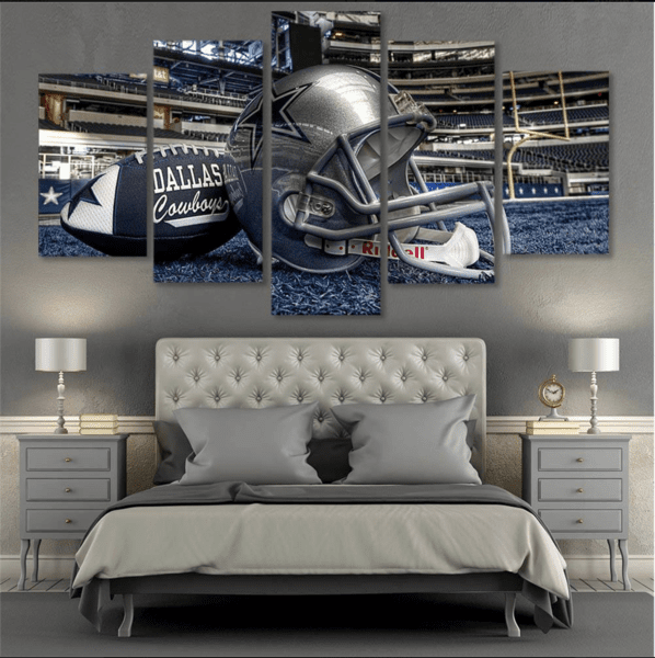 Dallas Cowboys Helmet In Stadium Football Canvas Wall Art