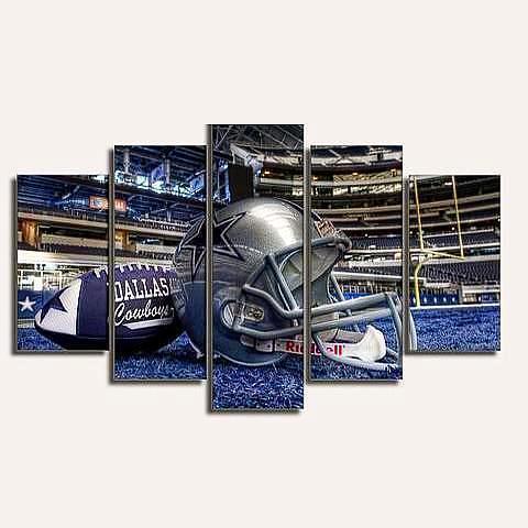 Dallas Cowboys Helmet In Stadium Football Canvas Wall Art