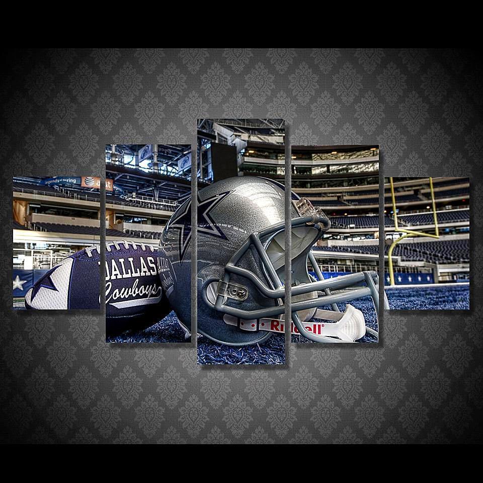 Dallas Cowboys Helmet In Stadium Football Canvas Wall Art