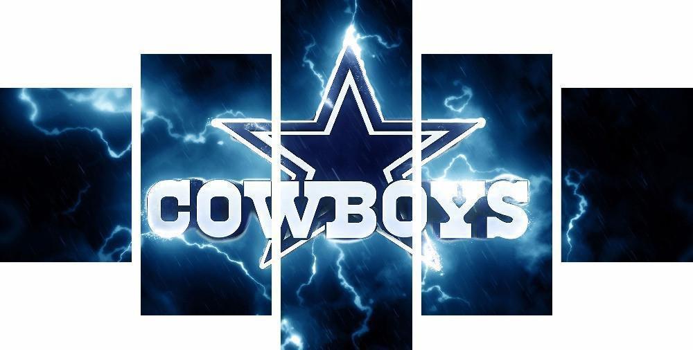 Dallas Cowboys Thunder Football Canvas Wall Art