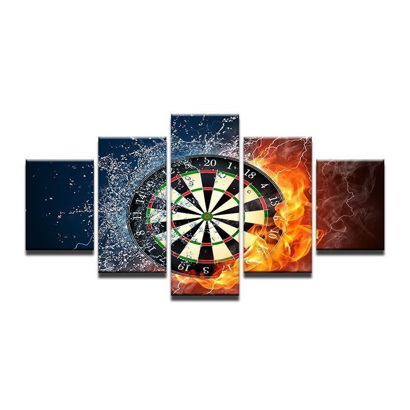 Dartboard Darts Hot And Cold Sport Canvas Wall Art