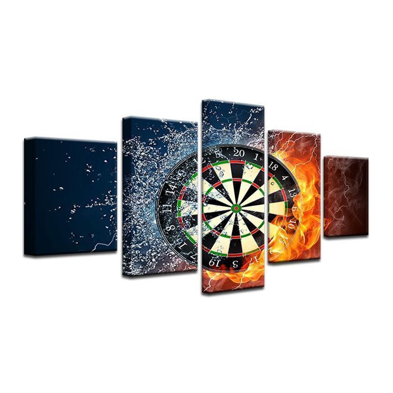 Dartboard Darts Hot And Cold Sport Canvas Wall Art
