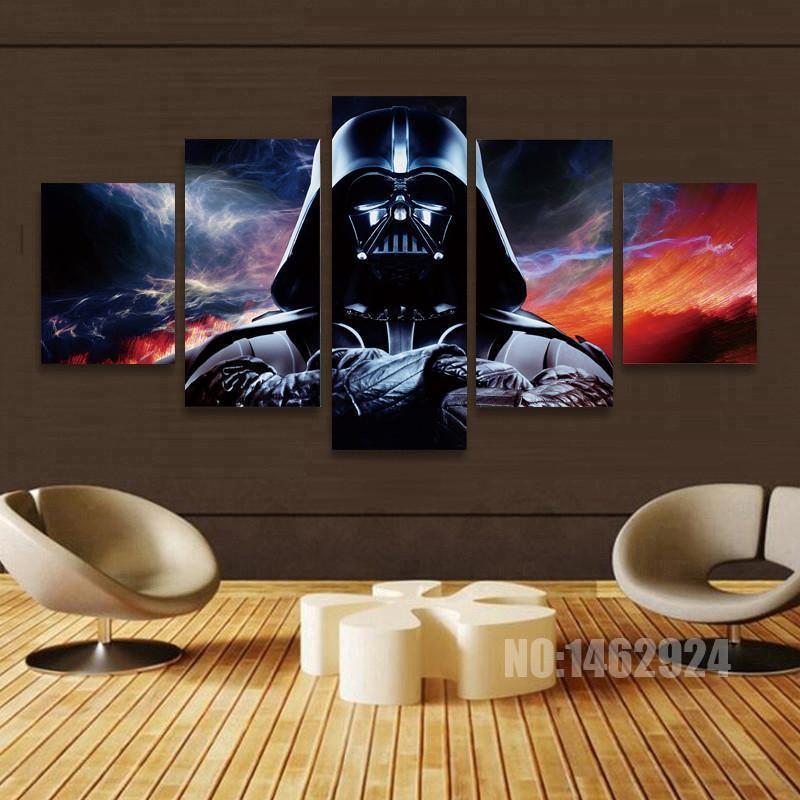 Darth Vader Lightning Movie Canvas Wall Art
