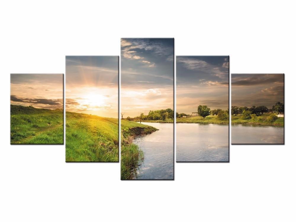 Dawn On The River Canvas Wall Art